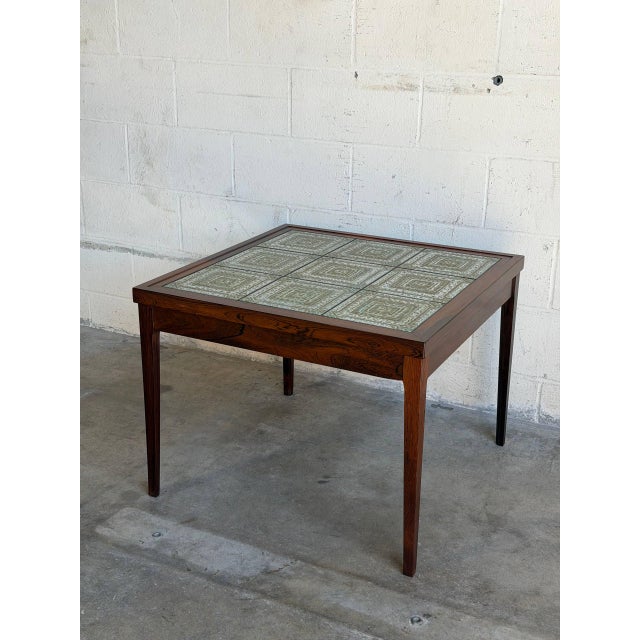 Mid-Century Modern Rosewood Square Tile-Top Side Table Danish Mid-Century Modern 1960s For Sale - Image 3 of 12