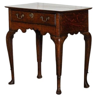 English Oak Low Boy Lamp Table, 1770s For Sale