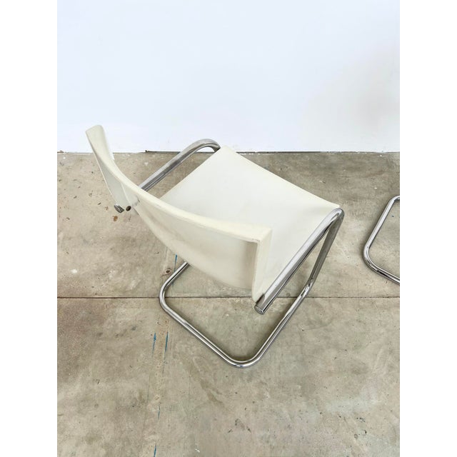 Vintage Space Age Chairs with White Molded Shell and Chrome Tubing, 1970s, Set of 2 For Sale - Image 15 of 18