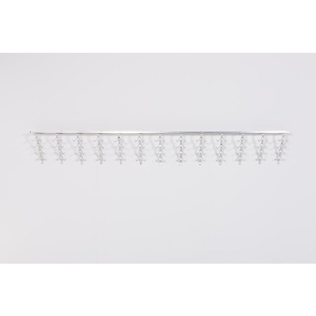Wall mounted aluminium coat rack, hanger produced in Netherlands, 1980s. Condition Good, usage marks. height 37 cm width...