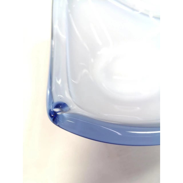 Blue Handmade Coquille Glass Vide-Poche from Flygsfors, Sweden, 1958 For Sale - Image 8 of 11