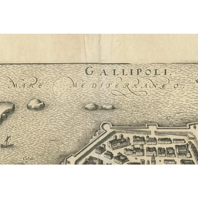 Bird’s-Eye View Map of Gallipoli: Fortified Ionian Gem by Mattheus Merian : This exquisitely detailed map of Gallipoli,...