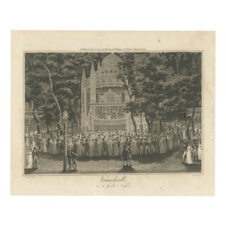 Rhodes, Vauxhall Gardens on a Gala Night, London, 1804, Engraving For Sale