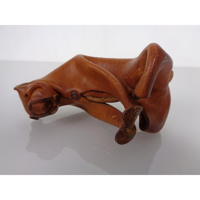 Handmade Leather Boxer Dog from Deru Wiesbaden, Germany, 1960s For Sale - Image 16 of 18