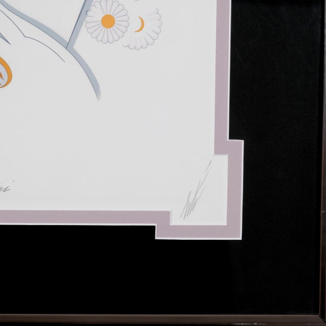 1982 Erte "Gemini" Hand Signed & Numbered Limited Edition Lxxxviii/Xc (88/90) Framed & Matted Serigraph Excellent Print in Very Good Frame For Sale In San Diego - Image 6 of 8