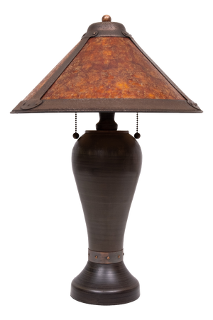 20th Century Arts & Crafts Copper & Mica Table Lamp in the style of Dirk van Erp