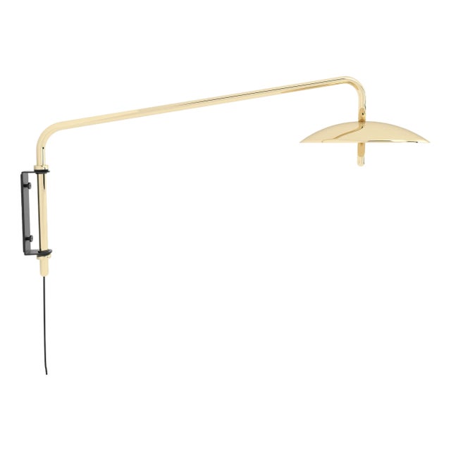 Signal Arm Sconce, Brass, by Souda, Plugin, Modern, Minimal, Contemporary, Led Wall Lighting For Sale