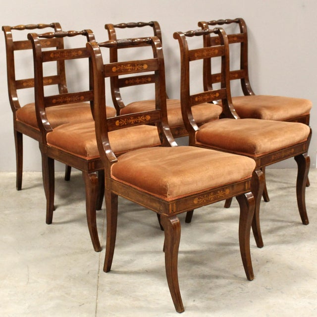 Italian Charles X Chairs in Walnut, Set of 6 For Sale - Image 13 of 13