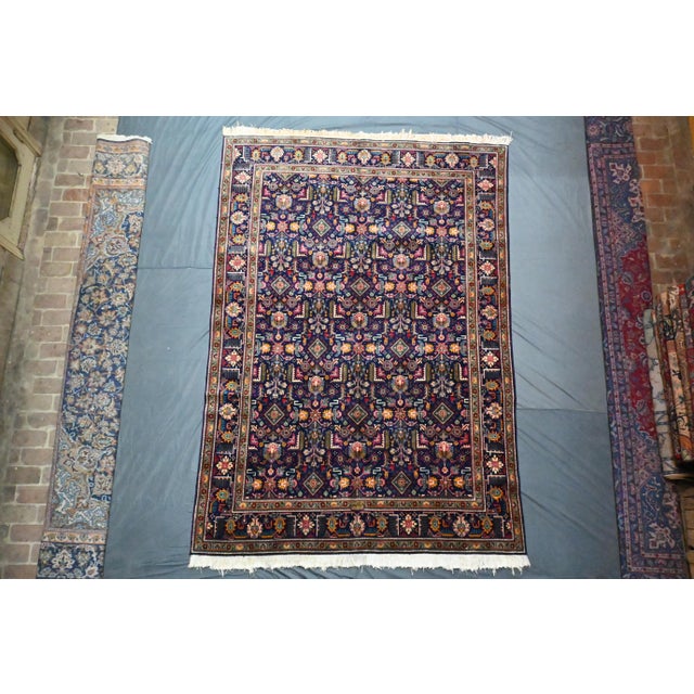 Mid 20th Century Persian Afghan Tribal Area Rug 7'9 X 11'1 Ft For Sale - Image 4 of 5