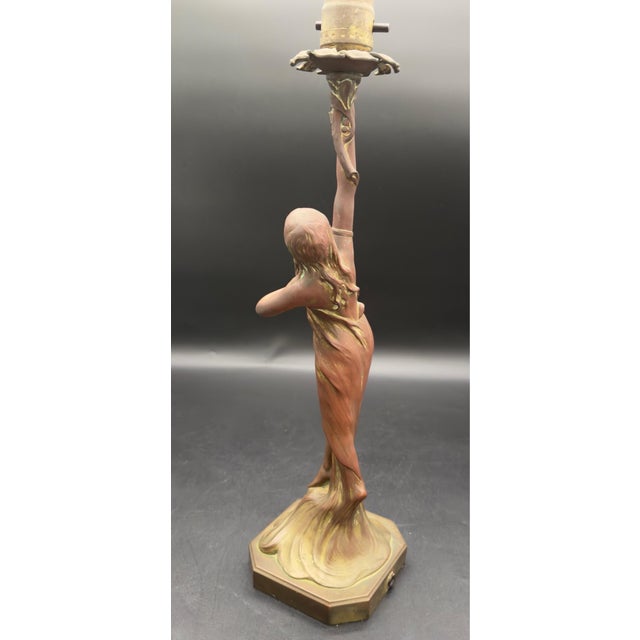 Antique Signed Ludwig Beck ( L. Beck ) Bronze Art Nouveau Table Lamp For Sale In New York - Image 6 of 13