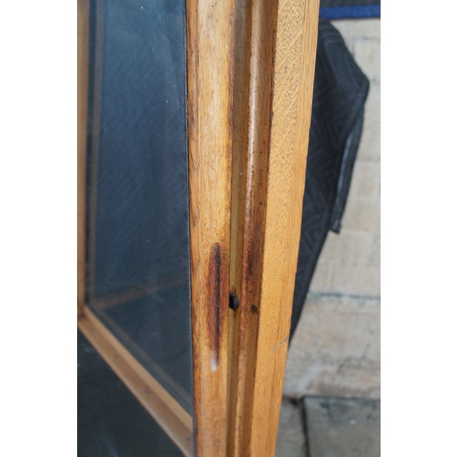 Antique Columbus Showcase Company Oak Slant Front General Store Display Case 76" For Sale - Image 10 of 12