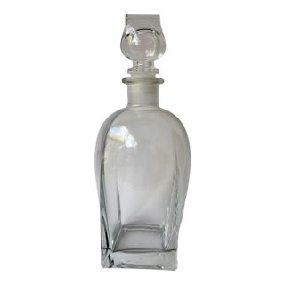 Vintage Luigi Bormioli Rossini Glass Decanter | Italian Crystal Barware 10” For Sale