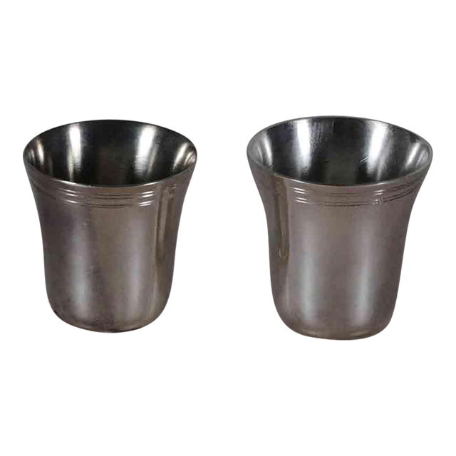 New 1970’s Silverplate Whisky Tots/Liquor/Vodka Cups- Set of 6 For Sale