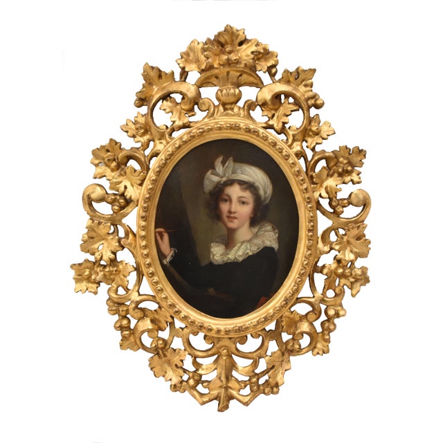 Oval Portrait of Young Woman, Oil on Cardboard, 1878, Framed For Sale - Image 10 of 10