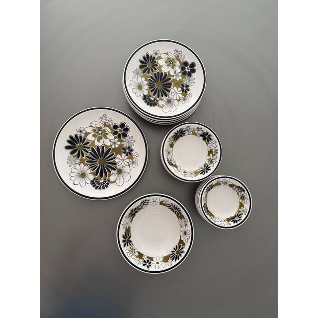 Black Vintage Mikasa Leilani Dinnerware - Set of 25 For Sale - Image 8 of 11
