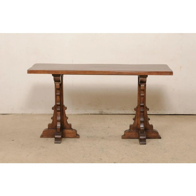Brown French Wood Console Table For Sale - Image 8 of 12