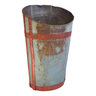 Antique French Champagne Grape Harvesting Bucket For Sale