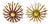 Large Spanish Sunburst Flush Mounts in Gilt Metal with Support Pair, 1950, Set of 2 For Sale