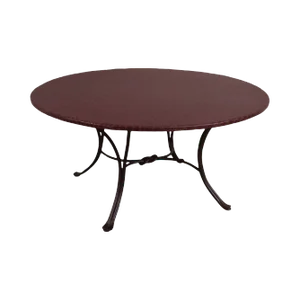 36" Round Faux Reptile Skin Top Iron Base Coffee Table