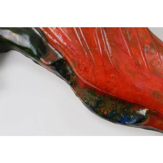 Mid-Century Modern Vintage Ceramic Plaquette of a Colorful Rooster by A. Dandoy, Belgium, 1960s-1970s For Sale - Image 3 of 11