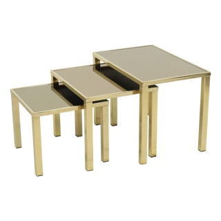 Hollywood Regency Nesting Tables from Belgo Chrome, 1970s, Set of 3 For Sale