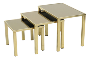 Hollywood Regency Nesting Tables from Belgo Chrome, 1970s, Set of 3