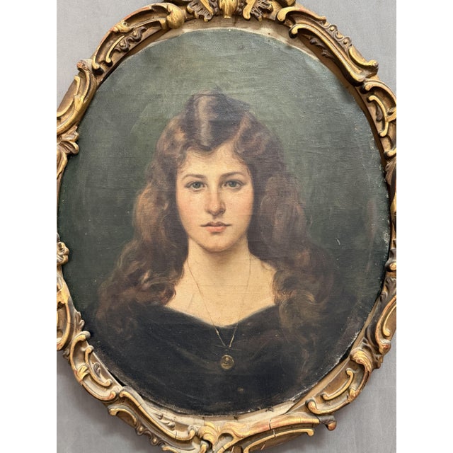 Pedro Sáenz Sáenz, Málaga Female Portrait, 1890s, Oil on Canvas, Framed For Sale - Image 3 of 8