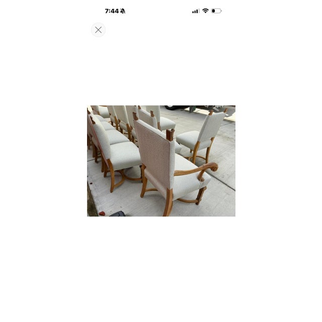 19th-C. English Scrubbed Pine Dining Chairs New Upholstery - S/12 For Sale - Image 12 of 12