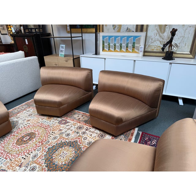 Bronze Richard Andronaco Golden Bronze Silk Serpentine Chairs, Pair For Sale - Image 8 of 16