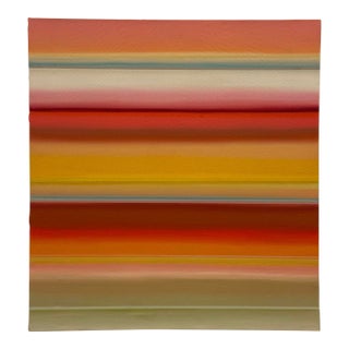 Contemporary Signed Striped Abstract Painting on Canvas For Sale