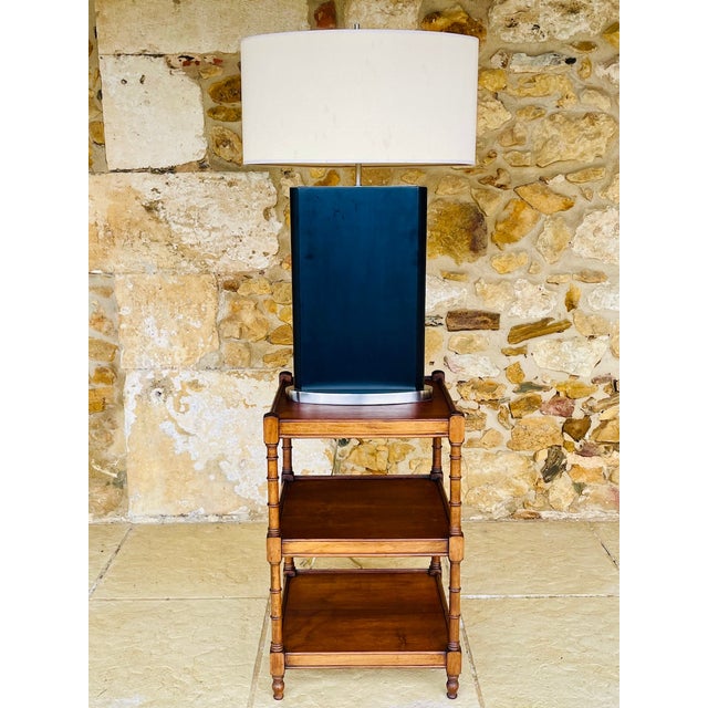 Three-Tiered Walnut Turned Wood Side Table, 1930s For Sale - Image 14 of 16