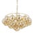 Gorgeous champagne glass globes are clustered around an elegant Aged Brass frame to create a statement piece that is...