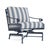 Brown Jordan Venetian Motion Lounge Chair in Sapphire with Sapphire Stripe Cushions For Sale