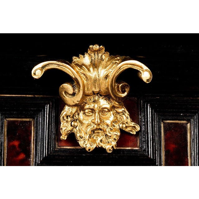 Gold Antique Monetiere in Ebony and Tortoiseshell Finish, 1680 For Sale - Image 8 of 11
