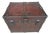 19thc l.e. Morrison Flat Top Leather Trunk W/Leather & Iron Locks For Sale