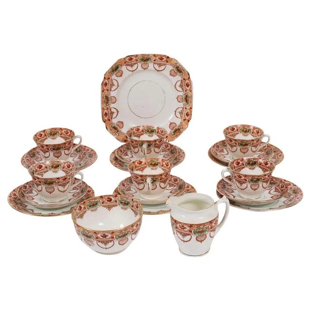 20th Century Antique Porcelain Tea Set from Doric China, Longton, Stafford, 1920s, Set of 21 For Sale - Image 18 of 18