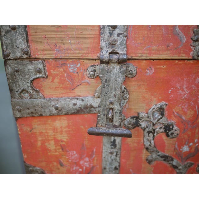 Antique Painted Chest, 1704 For Sale - Image 15 of 18