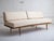 Mid-Century daybed styled after George Nelson. Solid wood frame, cushions newly upholstered in cream slub silk with...