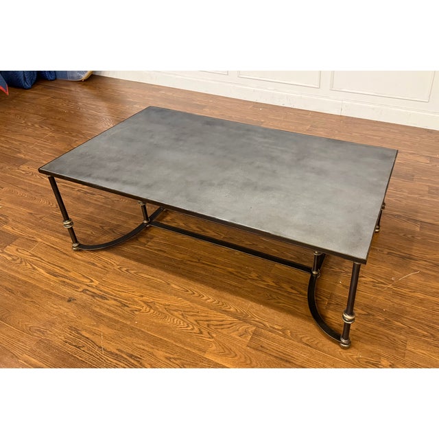 Slate Gray Rectangular Industrial Style/Casual Coffee Table by Century Furniture For Sale - Image 8 of 10