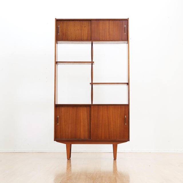 Mid Century Teak Bookcase Room Divider For Sale - Image 4 of 9