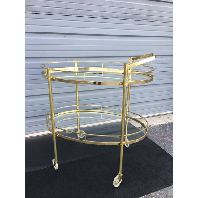 1970s MidCentury Modern Brass Bar Cart Chairish