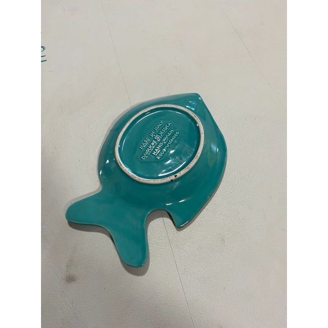 1990s Italian Turquoise Fish Plate For Sale - Image 9 of 9