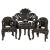 Wood Chinese Carved Wood Living Room Set, 1930s, Set of 4 For Sale - Image 7 of 7