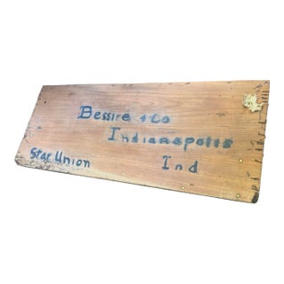 Historical Antique “Star Union” Railroad Cherry Wood Shipping Crate Side For Sale