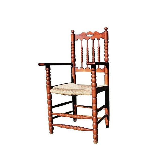 Set of Vintage High Throne Armchairs with Turned Legs and Acetate Seat, 1970s For Sale - Image 4 of 12