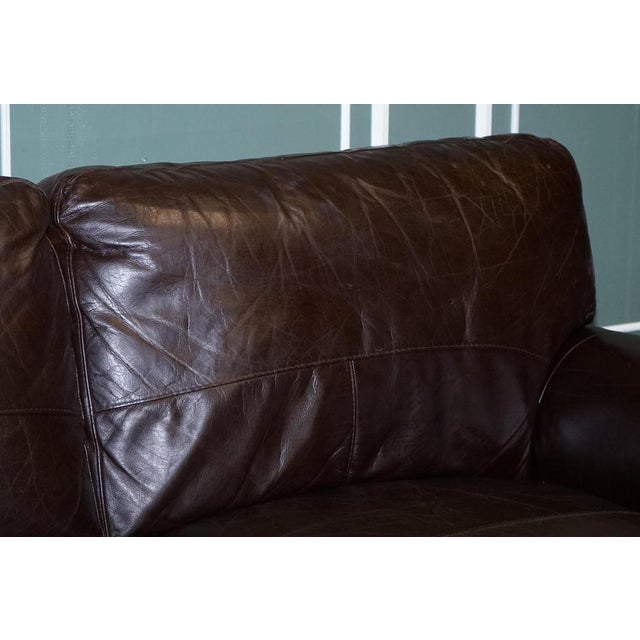 Brown Vintage Brown 3-Seater Sofa For Sale - Image 8 of 13