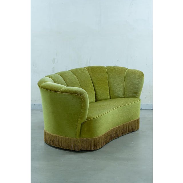 Vintage Banana Sofa in Velour For Sale - Image 6 of 7