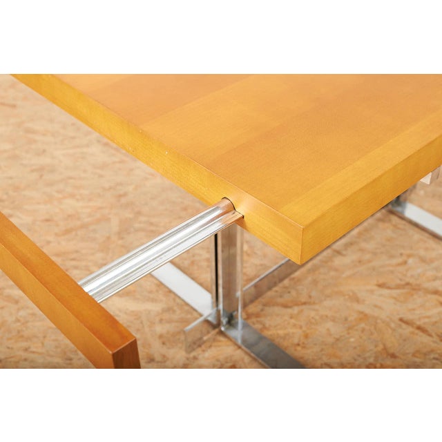 Table with Chrome-Plated Steel Frame and 4 Extensions For Sale - Image 5 of 14