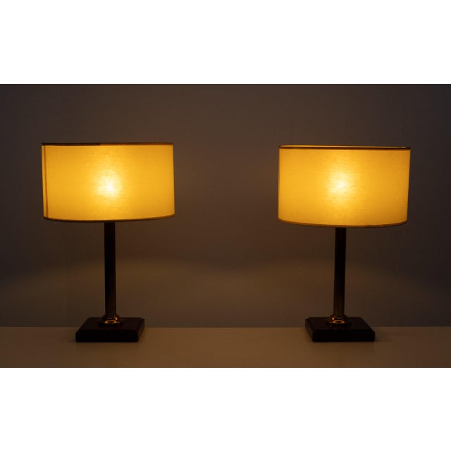 Red Red Stich Leather Table Lamps by Jacques Adnet, France, 1960s, Set of 2 For Sale - Image 8 of 9