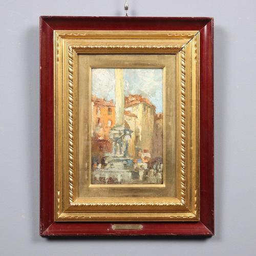 Erma Zago, City Scene, Oil on Hardboard, 1900s For Sale - Image 14 of 14